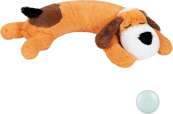 WEOK Heartbeat Puppy for Dogs-for Separation Anxiety Relief, Heartbeat Stuffed Animal Anxiety Calming Behavioral Aid Plush Toy for Dogs Cats Pets
