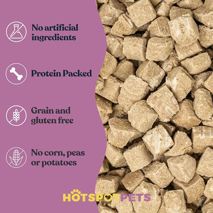 hotspot pets Freeze Dried Rabbit Treats for Dogs & Cats, USA Made - 1LB Bag 500+ Pcs, Single Ingredient Rabbit Bites - High Protein, Training Reward & Food Topper - Grain Free, Low Calorie Snack
