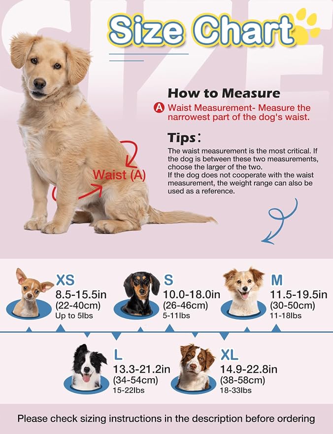 Dono Disposable Pull Up Dog Diapers Female for Small Dogs-40Count, Size S | 360° Elastic Waistband, For Female in Heat, Super Absorbent SAP Core, Wider, Leak-Proof Edges, Tail Hole, Breathable Fabric