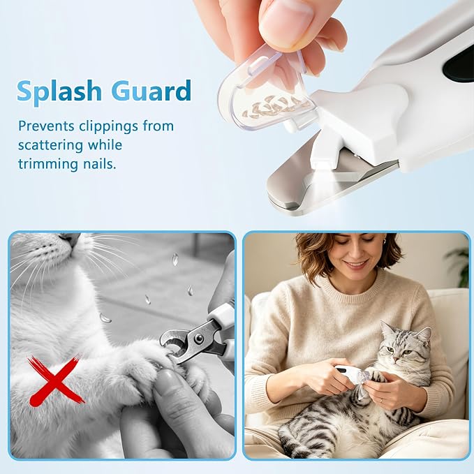 2-in-1 Dog Nail Clippers and Grinder with Light, Quiet Electric Pet Nail Trimmer for Small Medium Large Dogs & Cats, 2 Speeds, Rechargeable, Splash Guard & Safety Lock, Painless Grooming Tool | dog nail clippers with quick sensor silent groom pro nail ...