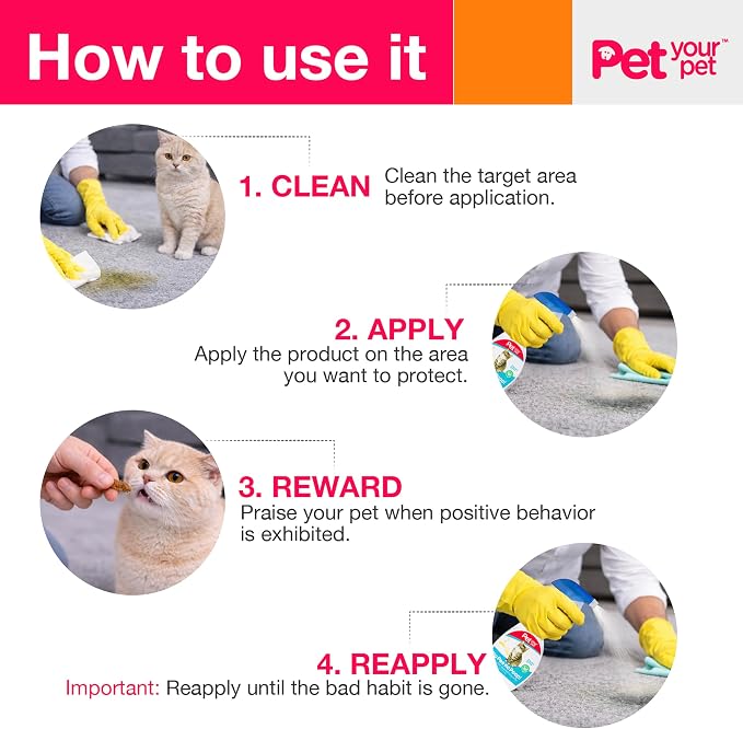 Cat Potty Training Spray No Pee No Poop, 16 Fl Oz, Non Toxic Spray for Cats Only, Natural Pee Deterrent, Stops Urine Marking and Pooping, Indoor Outdoor Keep Off