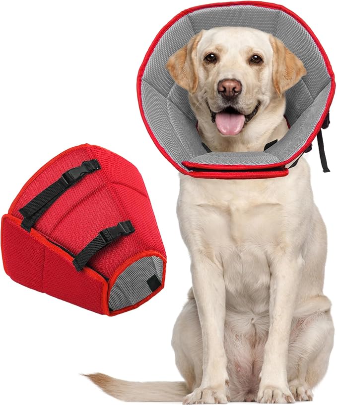 Dog Cone for Large Dogs After Surgery, Adjustable Soft Recovery Cone Collar for Dogs to Stop Licking, Professional Elizabethan Collar for Pet, Recovery Cones for Wound Healing & Hot Spots