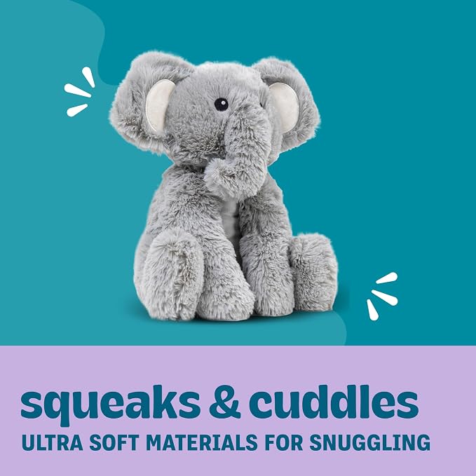 Calming Plush Dog Toy with Squeaker, Ultra-Soft Floppy Cuddle Companion, Lavender Scented, Elephant, Large, 11.8”