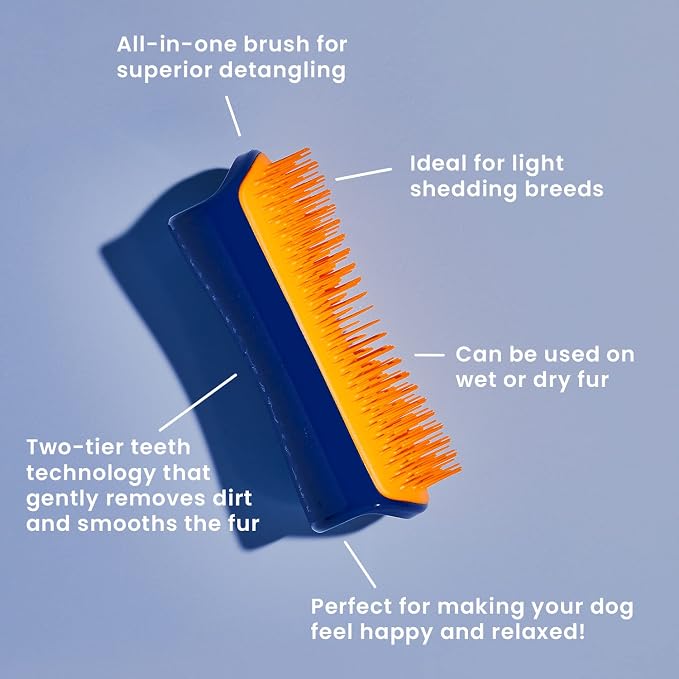 Pet Teezer by Tangle Teezer De-Shedding and Detangling Dog Brush Duo, for Wet or Dry Fur