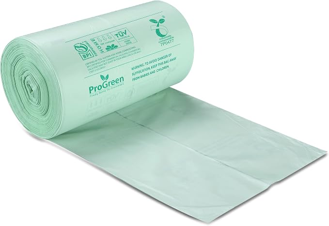 Compostable Trash Bags 3 Gallon, Extra Thick 0.71 Mil, 100 Count, Small Kitchen Compost Bin Bags, Food Scraps Yard Waste Bags, Compost ASTM D6400 BPI and TÜV AUSTRIA Certified
