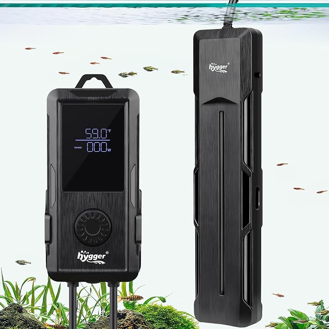 hygger Aquarium Heater 500W/800W/1000W,Fish Tank Heater with Danger Warning Automatically Stops Heating System and Digital LED Controller,for Freshwater or Saltwater 80-220 Gallon Tank