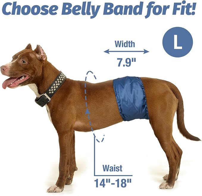 Pet Soft Dog Belly Band - 3 Packs Reusable Dog Diapers Male Doggy Diapers Wraps - Washable Dogs Belly Bands for Male Dogs (Classic, L)