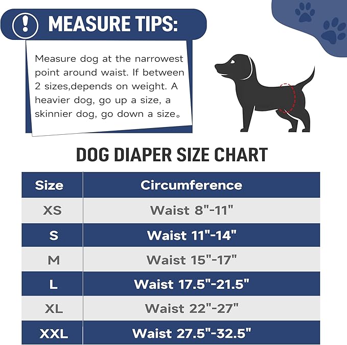 Tuiskusa Male Dog Diapers, High Absorbing Dog Belly Bands for Male Dogs, Washable Reusable Dog Male Wraps(5 Pack) (X-Small, Solid Color 5-Pack)