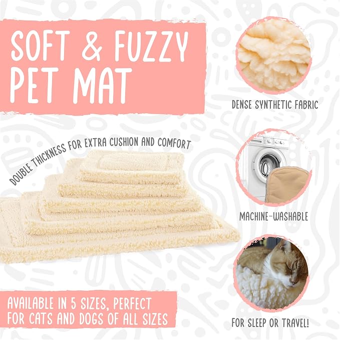 HuggleHounds Mat Cat & Dog Bed - Crate Pads for Dog Cages, Machine Washable Kennel Bed for Sleeping, Small Size Breeds - Extra Small, 20" x 24"