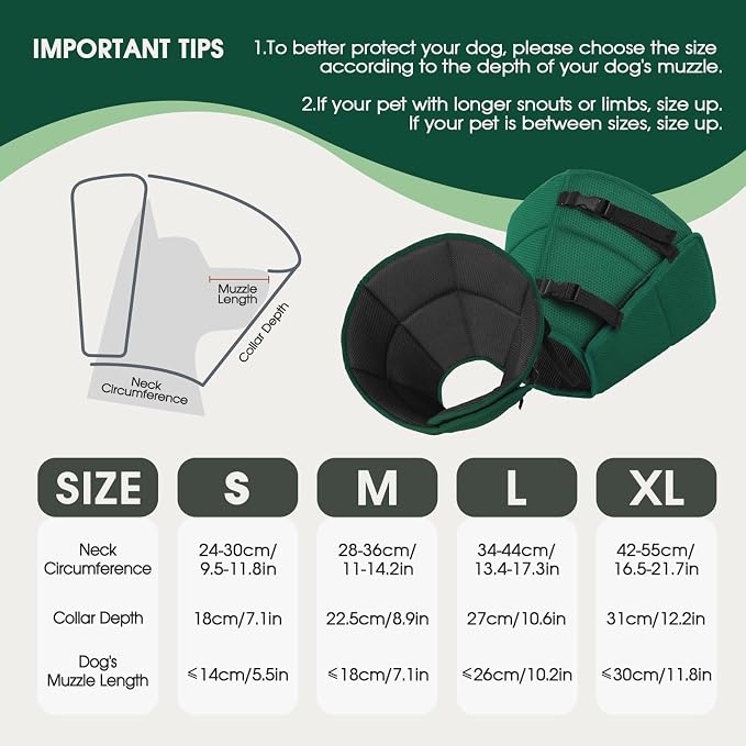 Dog Cone Collar After Surgery for Large Dogs, Adjustable Soft Cone for Dogs to Stop Licking, Professional Elizabethan Collar for Pet, Recovery Cones for Wound Healing & Hot Spots