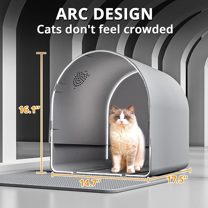 Oneluck Dome Litter Box, Drawer Type Large XL Cat Toilet, Covered Hidden Dog Proof,with Scoop,Mat, for Odor Control and Less Trackin(19.7" L x 16.5" W x 16.5" H)