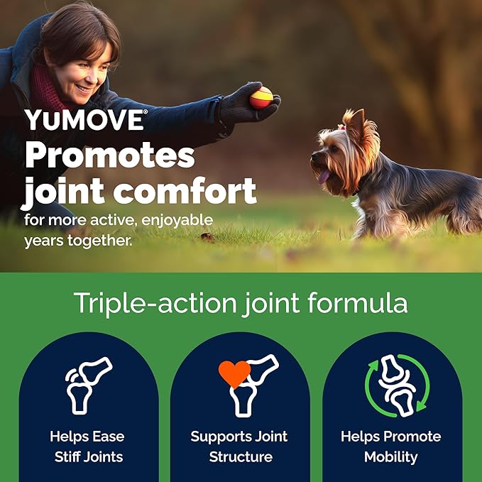 YuMOVE Small Dog Hip & Joint Supplement Soft Chews, ActivEase Green Lipped Mussel, Glucosamine for Dogs, Hyaluronic Acid & Omega 3 - Hickory Seafood Flavor - 60 Chews (Small/Medium Dogs)