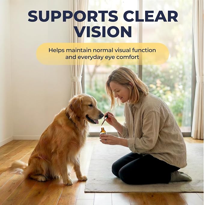 Advanced Vision Formula for Dogs, Supports Clear Vision, Daily Eye Comfort Wellness, Liquid Dog Eye Health Supplement with Lutein, Zeaxanthin, Bilberry, Vitamins A C E & Zinc, 2 fl oz