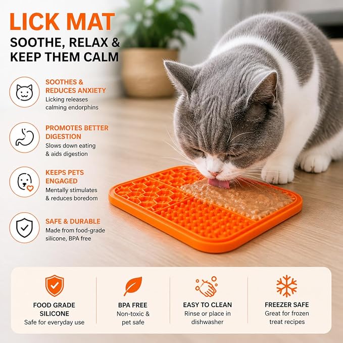 3-in-1 Slow Feeder Dog Bowl Set with Lick Mat, Treat Dispensing Ball, Puzzle Toy Feeder, Non Slip Pet Food Dish, Lick and Roll Feeding Solution, Anxiety Relief, Small Breed Feeding Kit