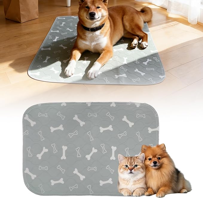 Unique Bargains Washable Pee Pads for Dogs, Reusable & Leak-Proof, Puppy Pad for Pet Training, Crate, Car, Small, Gray