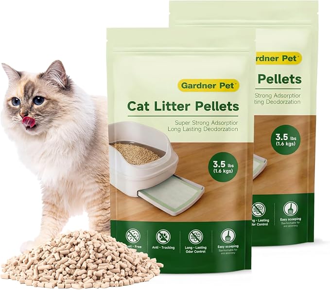 Gardner Pet Non-Clumping Zeolite Cat Litter Pellets (7Lbs Bundle), High-Absorbent Mineral Refill for Double-Layer Sifting Litter Boxes, 99.9% Dust-Free & Superior Odor Control, Unscented (3.5Lbs x 2)