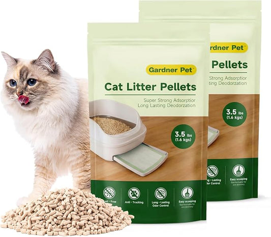 Gardner Pet Non-Clumping Zeolite Cat Litter Pellets (7Lbs Bundle), High-Absorbent Mineral Refill for Double-Layer Sifting Litter Boxes, 99.9% Dust-Free & Superior Odor Control, Unscented (3.5Lbs x 2)