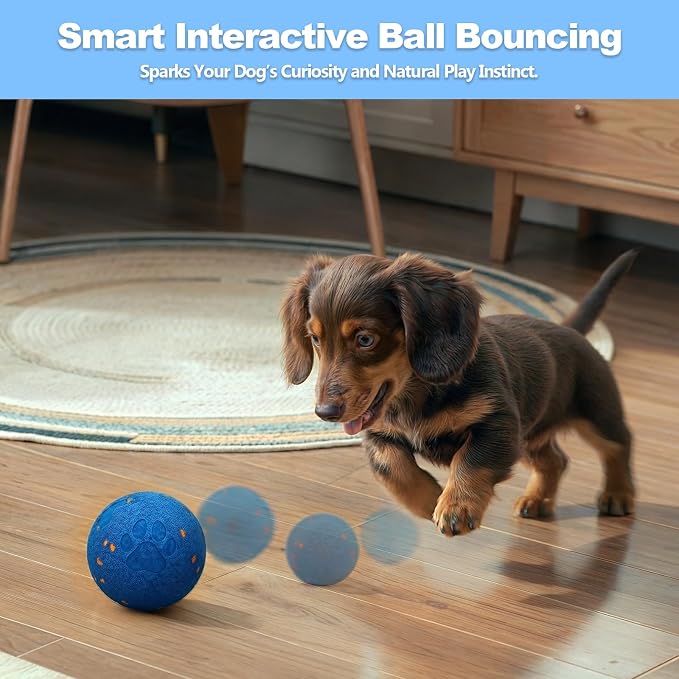 Interactive Dog Toys, Smart Dog Ball - 3.2 Inch, Automatic Moving Bouncing, E-TPU Material, Chew-Proof, Rechargeable, IPX7 Waterproof for Medium Large Dogs - Indoor & Outdoor
