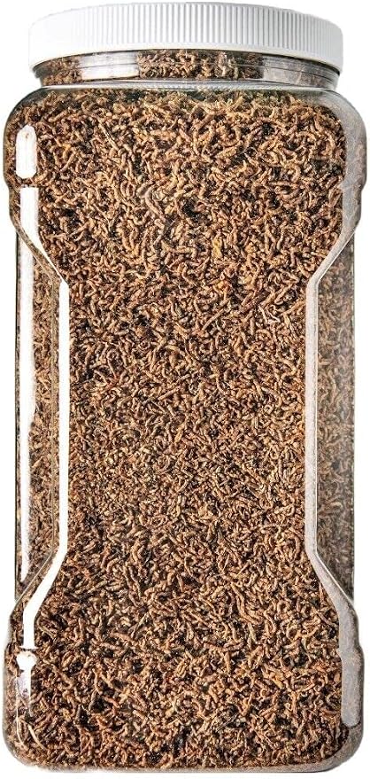 Bloodworms, Fresh Freeze Dried Grade A Floating Bloodworms for All Tropical Fish, Bettas, Discus, Cichlids, Turtles, Carnivore Carnivorous Plants Plants - 16oz Jar