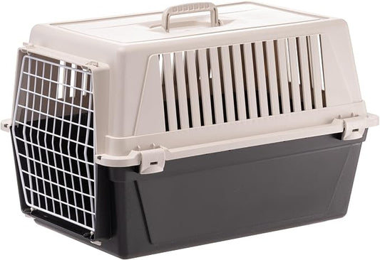 Ferplast Dog Carrier, Secure, Practical, Easy to Clean, Durable Medium Dog Travel Box Cage up to 15 Kg. 60 x 40 x h.38 cm. Black