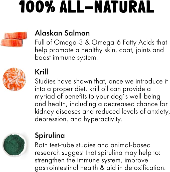 Omega 3 Alaskan Salmon Oil Treats for Dogs 30 Fish Oil Chews and Cranberry UTI Chews for Dogs Bladder Support + D-Mannose Supports Kidney Urinary Tract 120 Chews