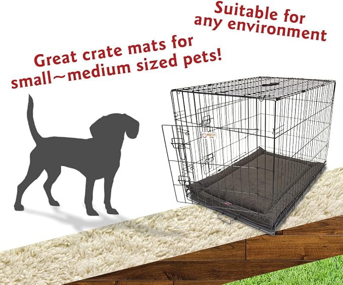 Majestic Pet Dog Crate Mat - Machine Washable Soft Plush Pet Bed Pad for Crates & Kennels | USA Crafted | 30"x21" Villa Storm