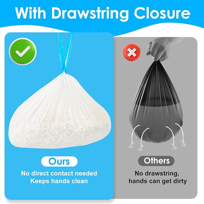 Cat Litter Bags 60 Count, 26.37"x15.74" Drawstring Close Litter Box Liners for Automatic Litter Box,Thick Cat Poop Bags,Easy to Clean,Heavy Duty Robot Bag for Self-Cleaning Box