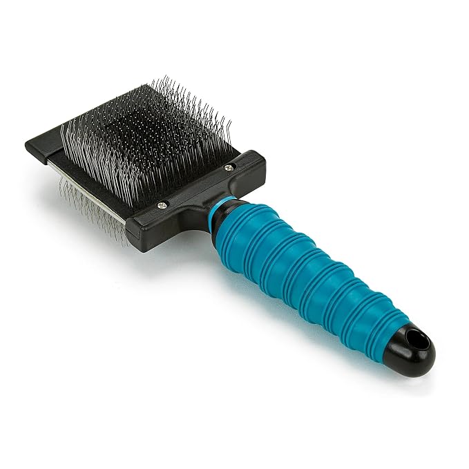 Dog and Cat Coat Grooming Tools Improved Double Sided Flexible Slicker Brushes (Set of Both Slicker Brushes)