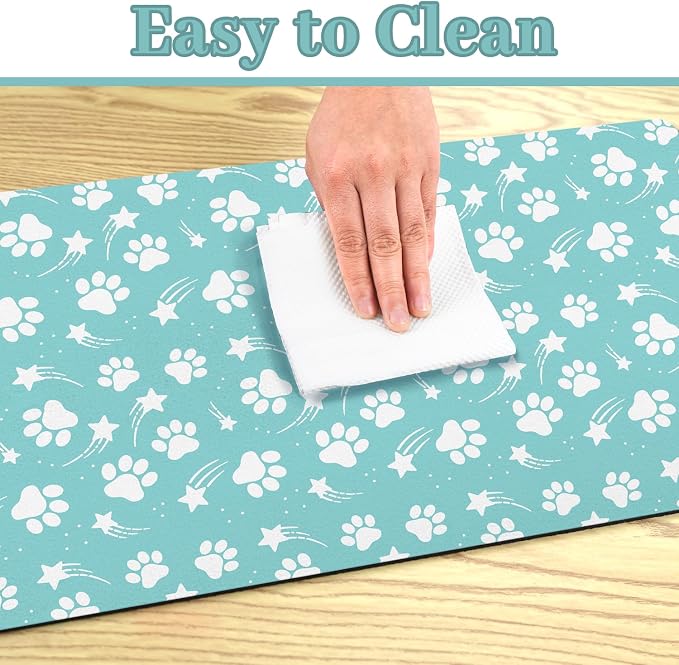 Dog Food Mat 24x32 Inch Pet Feeding Absorbent Mats for Floor Dog Cat Water Bowl Placemat Non-Slip Washable Pet Food and Water Mat