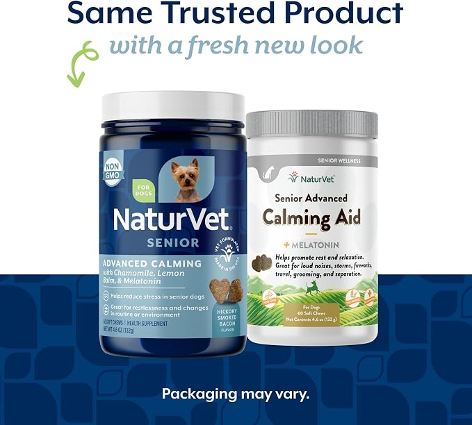 NaturVet Quiet Moments Calming Aid Dog Supplement, Helps Promote Relaxation, Reduce Stress, Storm Anxiety, Motion Sickness for Senior Dogs – 60-Ct. Soft Chews