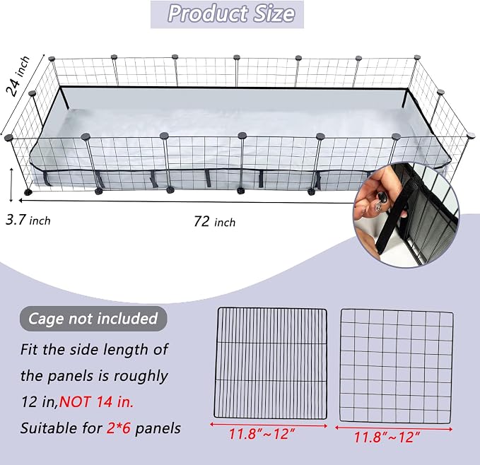 DZWLKJ Guinea Pig Cage Liner Tarp Bottom Waterproof and Washable Base Also for Rabbits, Bunny, Chinchesillas, Hedgehog, Ferrets and Other Small Animals(24x72 inches)
