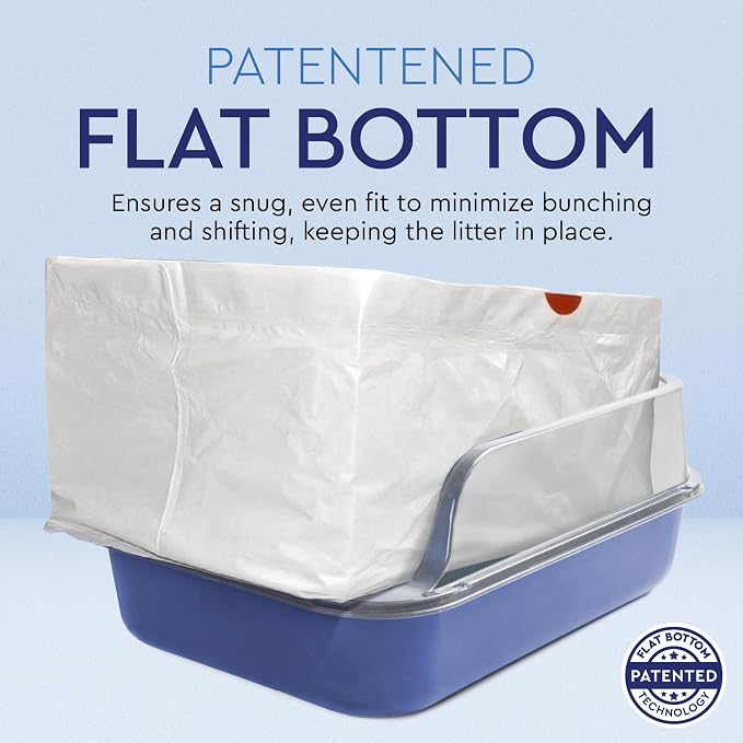 Alfapet Self Sifting Cat Litter Box Liners, Set of 21, Flat Base, XL Design, With Inbuilt Drawstrings, Fits Large Trays, Reinforced, 36 in x 18 in