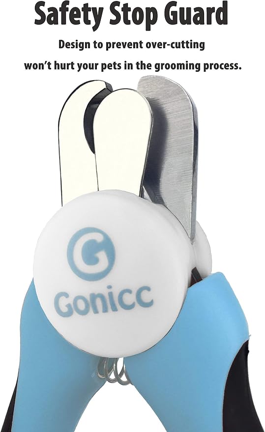 gonicc Dog Nail Clippers and Cat Nail Clippers with Safety Guard to Avoid Overcutting, Free Nail File, Razor Sharp Blade