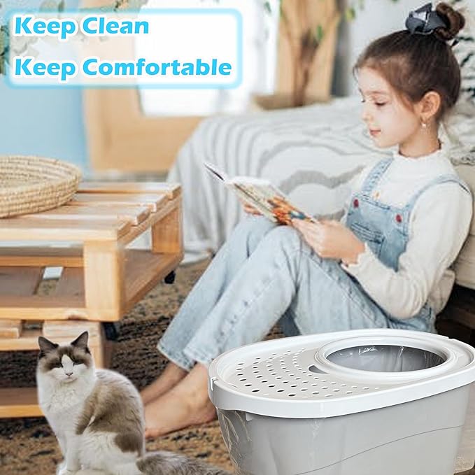 30 Pack Litter Box Liners Fit for IRIS Top Entry Cat Litter Box - Durable Thickened and Scratch-Resistant, Liners for Most Top Entry Litter Pan Models