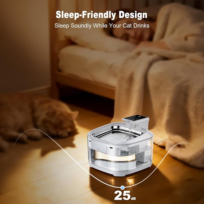 Cat Water Fountain LOXIBAO, 4.5L Large-Capacity Automatic Stainless Steel Pet Fountain with Drinking Spout, High-Capacity Rechargeable Cat Water Fountain - Ultra Quiet Pump for Cats & Dogs,2 Filters