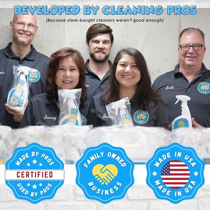 Pet Stain & Odor Remover – Carpet Cleaner Spray for Dog & Cat Urine, Feces, Vomit, Coffee & Wine Stains – Upholstery, Rugs & Furniture Cleaner – 24 oz