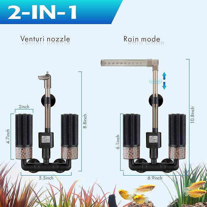 Aquarium Electric Sponge Filter for Shrimp, Betta,Nano and Fry Tank(S)