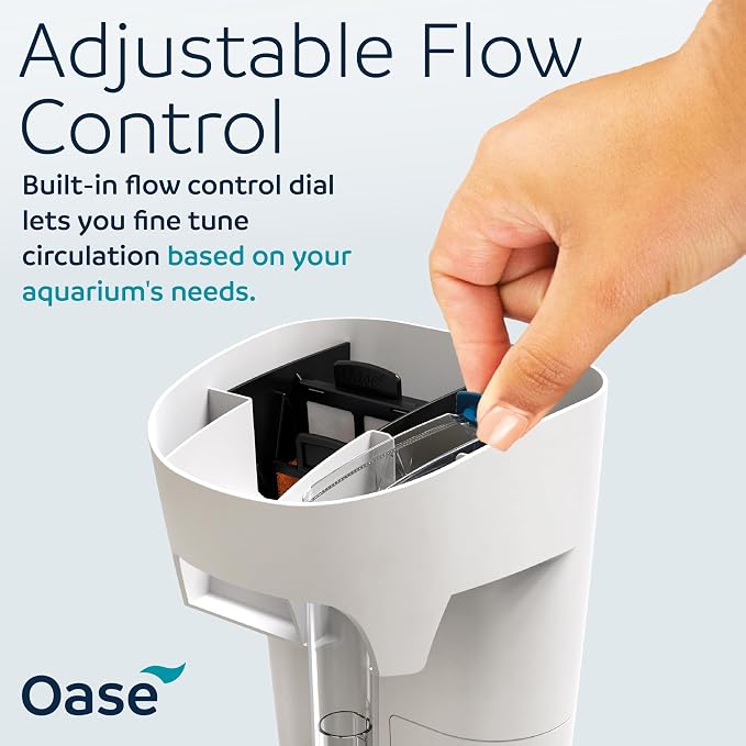 OASE BioStyle Power Filter for Aquariums up to 20 gallons, Multi-stage Filtration, Easy Maintenance, Quiet Hang on Back Filter, White