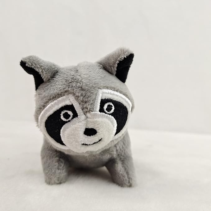 Glow Pups Dog Puzzle Plush Toy Tree with Squeaky Raccoons, Interactive Hide and Seek Fun, Promotes Mental Stimulation, Large Size, Brown/Gray Plush, 5-Pack (Raccoon in Tree, Large)