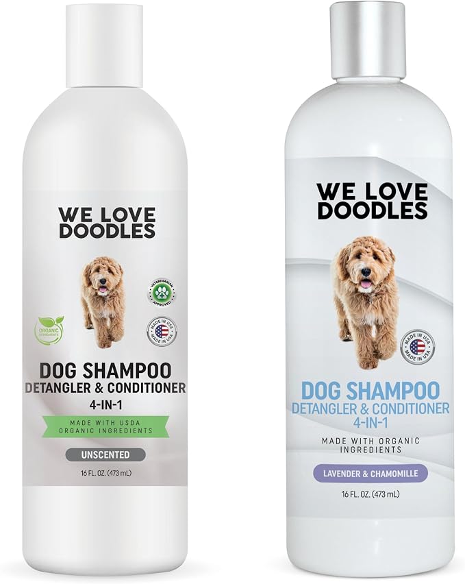 We Love Doodles Hypoallergenic & Lavender Dog Shampoo Bundle - Sensitive Skin & Allergies, for Matted Pet Hair, Shampoo for Puppies, Made in The USA