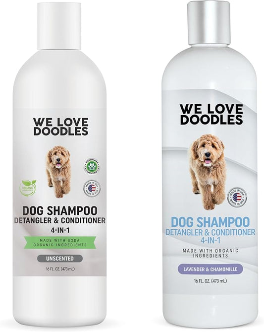 We Love Doodles Hypoallergenic & Lavender Dog Shampoo Bundle - Sensitive Skin & Allergies, for Matted Pet Hair, Shampoo for Puppies, Made in The USA