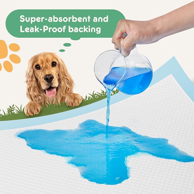 Dog Puppy Pads, Pee Pads for Dogs Potty Training, 100 Count 22"x22" Ultra-Absorbent 6-Layer Leak-Proof Disposable , Quick-Dry Surface, Pet Incontinence Pad