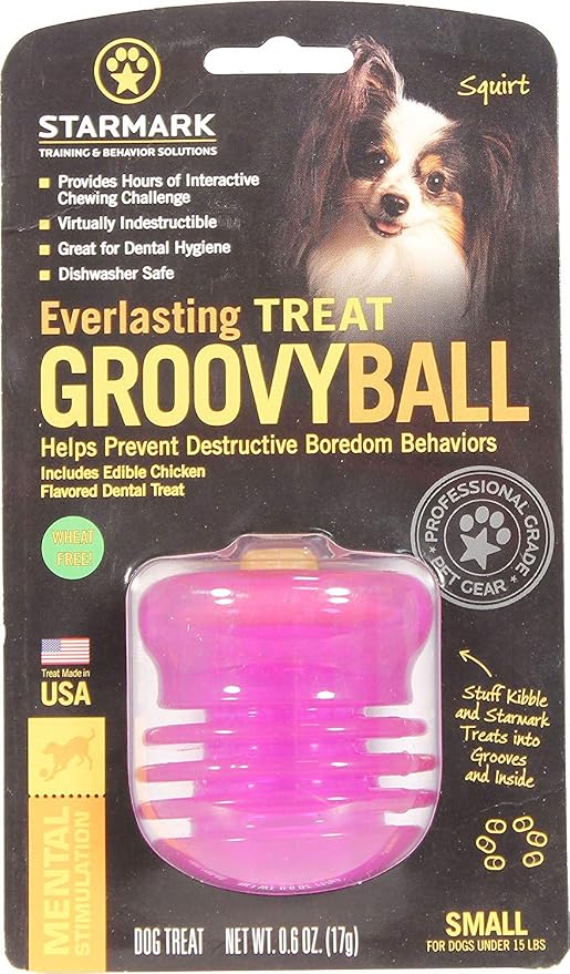 Starmark 2 Pack of Everylasting Treat Groovy Ball Dog Toys, Small, Made in The USA