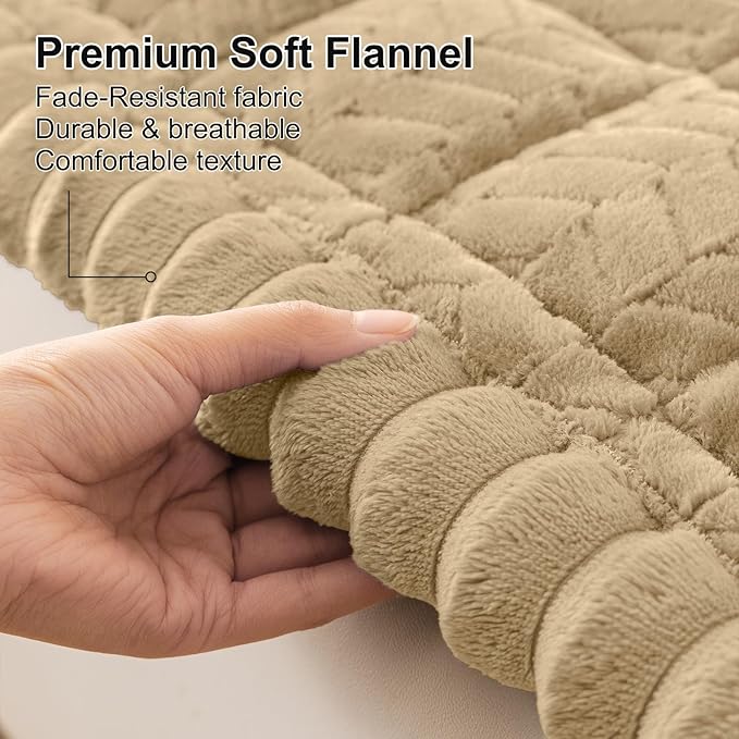 Smiry Couch Cover for Dogs, Non Slip Fuzzy Pet Sofa Covers Washable for 3 Cushion Couch, Soft Thick Furniture Protector for Cats Dogs, Against Fur, Dirt, Scratch Resistant (Khaki, 27.6"x88")