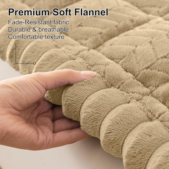 Smiry Couch Cover for Dogs, Non Slip Fuzzy Pet Sofa Covers Washable for 3 Cushion Couch, Soft Thick Furniture Protector for Cats Dogs, Against Fur, Dirt, Scratch Resistant (Khaki, 27.6"x95")