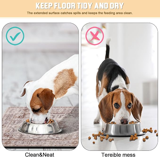 Dog Food Mat for Floors Waterproof Pet Placemat Cat Feeding Bowls Mats for Food and Water, Eco-Friendly Dog Accessories Diatomite Pets Supplies 16" X 24"