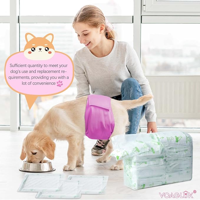 Dog Diaper Liners for Male and Female Dogs, 150ct, Super Absorbent Disposable Dog Diapers Booster Pads fit Most Pet Belly Bands and Wraps (Long)