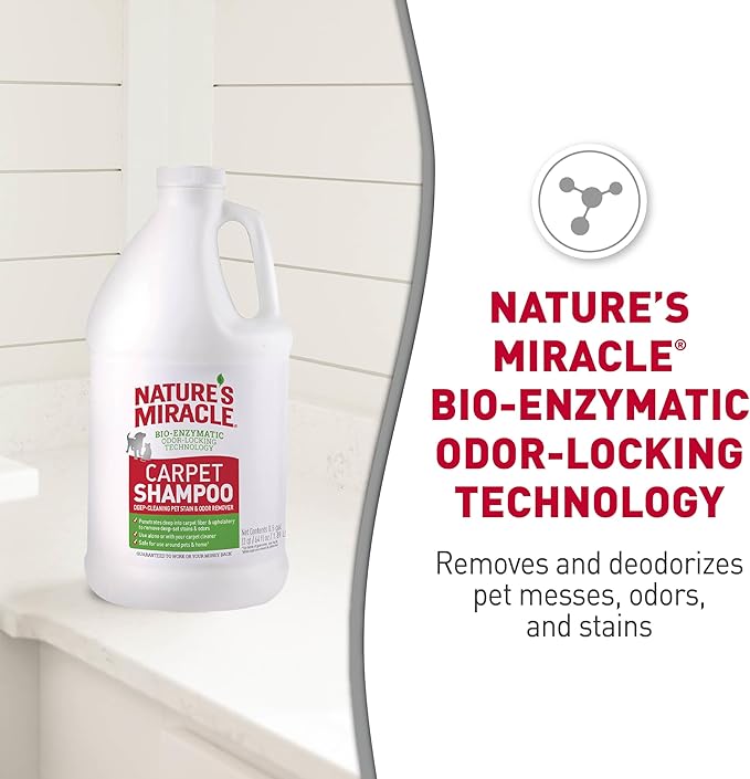 Nature’s Miracle Carpet Shampoo, Bio-Enzymatic Deep-Cleaning Pet Stain And Odor Remover, 64 oz
