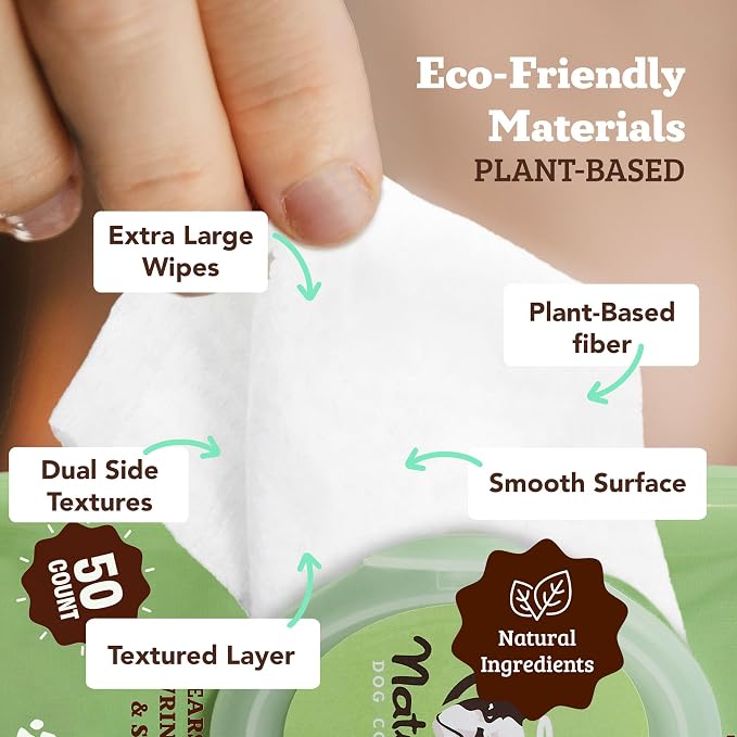 Natural Dog Company Eye & Grooming Wipes Bundle for Dogs – Tear Stain Remover & Full-Body Deodorizing Wipes with Green Tea, Goldenseal & Aloe – Hypoallergenic, Vegan – 100 ct + 50 ct