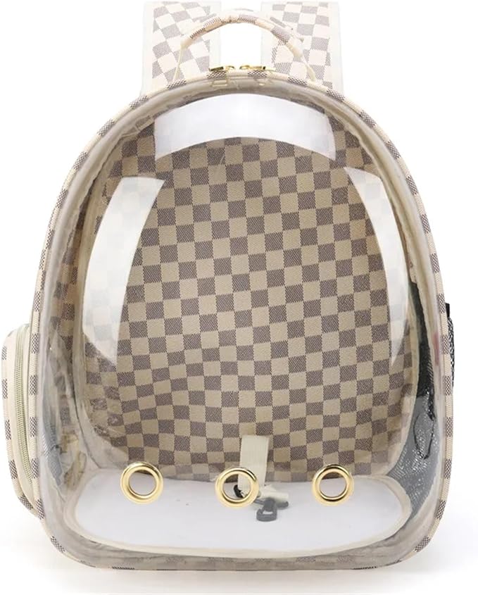 Foldable Quality Pet Carrier Backpack — Portable Nylon Cat & Small Dog Travel Bag with Zipper, Sling Included(Curry)